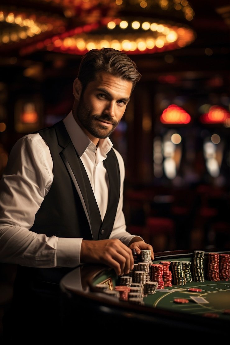 Live dealer conducting a Mega Wheel spin session